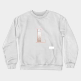 Monogram rose gold glitter marble L Crewneck Sweatshirt